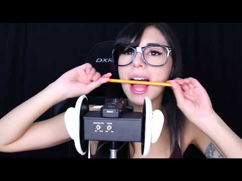 ASMR Pencil Noms Chewing & Biting Mouth Sounds 🤓 ✏️ | Ear Attention, Pen Noms with 3Dio, Ear to Ear