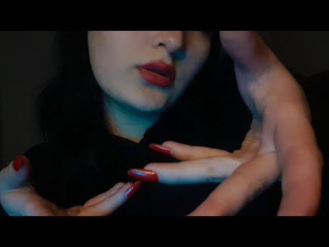ASMR in dark|fast&slow mouth sounds [close to mic] hand movement