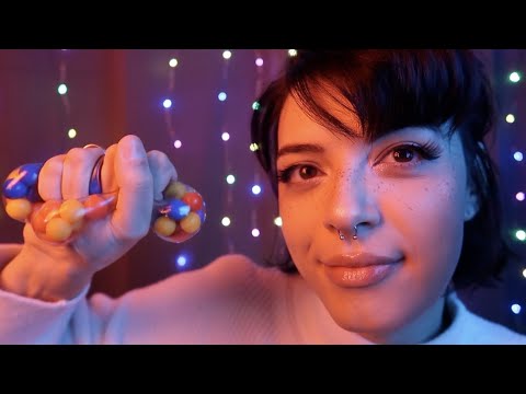 ASMR | Examining & Squeezing Away Our STRESS 🟣 (idk what I'm doing)