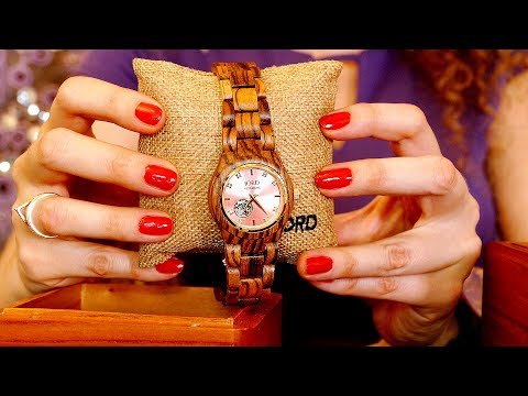 ASMR Softly Spoken Tapping, Scratching, Unboxing Wooden Watches, Binaural Sounds, Luxury JORD Watc