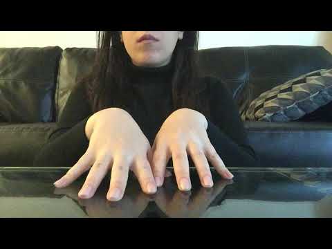 ASMR nail tapping on glass table part 2