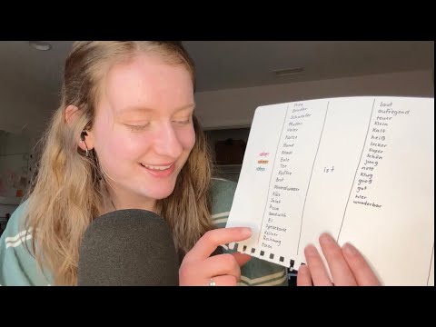 ASMR | Learn Some Basic German with me! (Clicky whispers, whisper ramble)