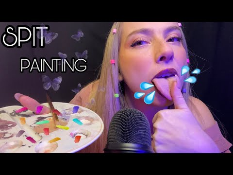 ASMR: SPIT PAINTING YOU 🎨👅💦TÜRKÇE ASMR #mouthsounds