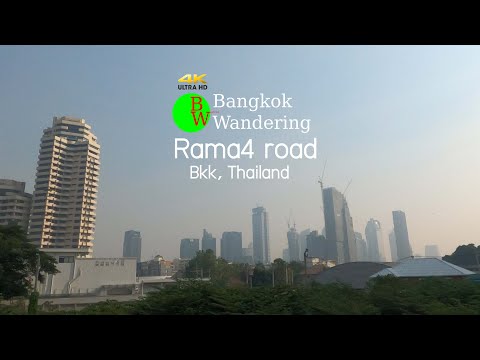 #ASMR 4K_Urban walk at RAMA IV road,BKK, THAILAND with High PM2.5 #Bangkokwandering