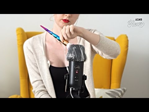 Crinkly Plastic Microphone ASMR - Sleepy Brushing (no talking)