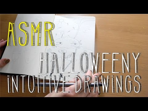 ASMR Halloweeny Intuitive Drawings | No Talk | LITTLE WATERMELON