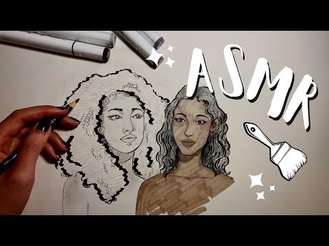ASMR Sketch with Me! - drawing practice, scratching + tapping triggers, no talking // ArtSMR