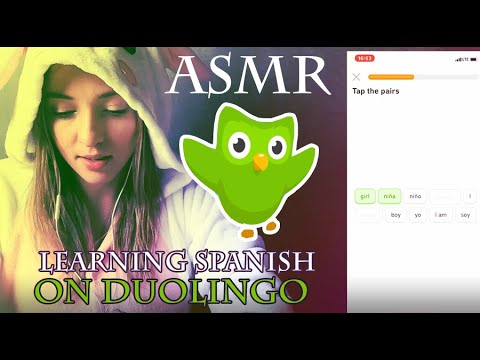 ASMR Learning Spanish on Duolingo