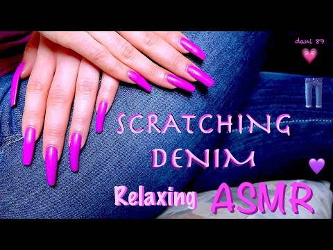 😴 intense & tingly ASMR ✶ SCRATCHING & TOUCHING my JEANS! 👖 👂🏻ear-to-ear ↬ natural nails in pink ↫ ❀