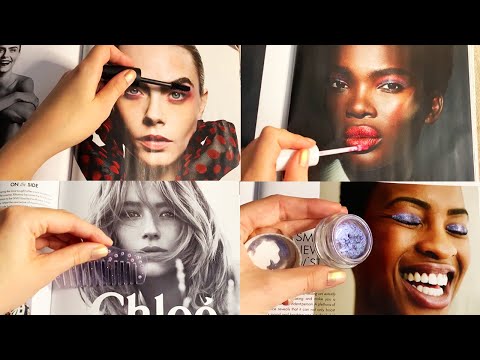 ASMR Applying Makeup to Magazines (Whispered) #3