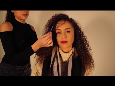 CURLY Hair Play with my DOPPELGANGER + Scalp Massage ASMR