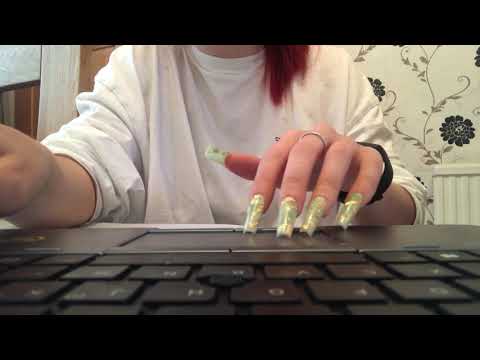 asmr typing and build up tapping with acrylics