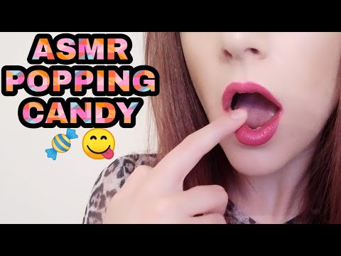 ASMR Popping candy 🍬😁 *sounds amazing! Super satisfying asmr eating sounds, cutting and rattling.