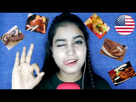ASMR Popular American Traditional Foods Name Triggers With Mouth Sounds