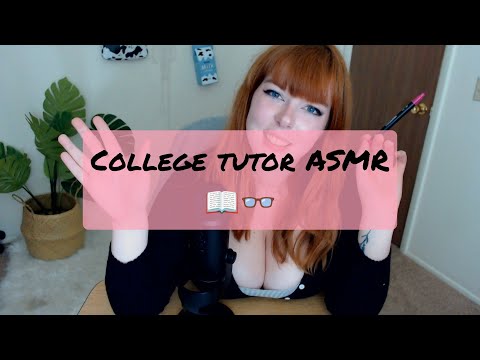 [ASMR] College tutor helps you study RP (whispers, brush pen sounds)