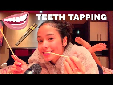 ASMR| TEETH TAPPING WITH CHOPSTICK  NEW TRIGGER💕PT2