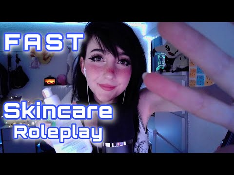 ASMR ☾ 𝒅𝒐𝒊𝒏𝒈 𝒚𝒐𝒖𝒓 𝑺𝒌𝒊𝒏𝒄𝒂𝒓𝒆 𝑭𝑨𝑺𝑻 [evening skincare, fast & aggressive visual trigges] Roleplay