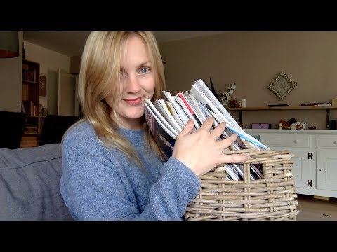 ASMR - Sorting magazine collection, page flipping, tearing/ripping, screwing up paper, no talking