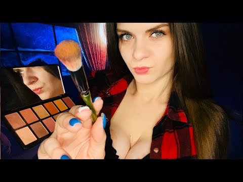 asmr girlfriend doing your makeup in 35 seconds (fast and aggressive)