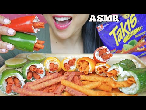 ASMR TikTok POPULAR FOOD HACKS *TAKIS JALAPENO CREAM CHEESE (EATING SOUNDS) | SAS-ASMR