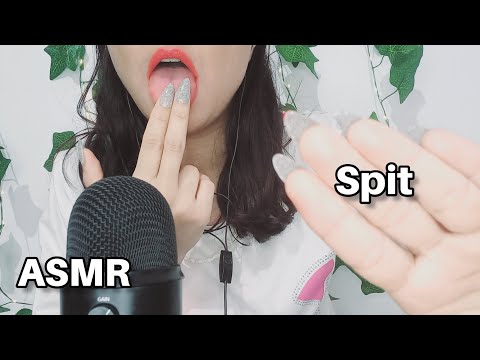 asmr ♡ Spit painting & mouth sound & chewing gum | Fast & Aggressive | no talking