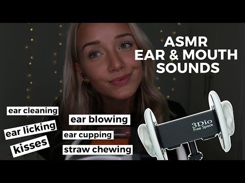 ASMR Ear & Mouth Sounds Binaural (Ear Licking, Blowing, Cupping, Kisses ...) | GwenGwiz