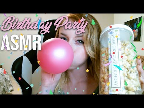 ASMR Birthday Party! | Plastic Tapping, Popcorn Crunching, Balloons and More!