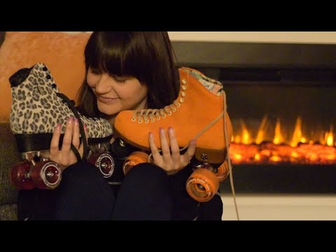 ASMR Unintelligible & Inaudible Whispers. Mouth Sounds. My Roller Skate Collection!
