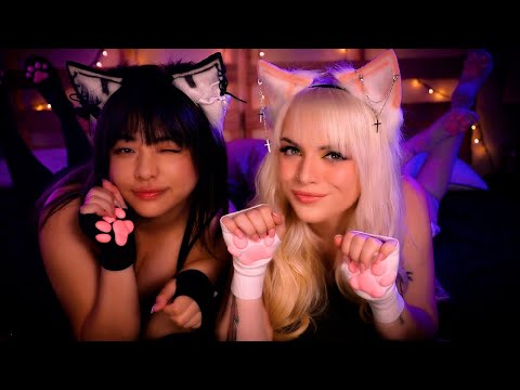 Be Our Player 3 🎮 - Cat Girl Gamer Girlfriends Do ASMR on YOU | ASMR (personal attention, massage)