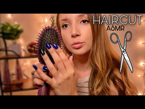 ASMR Giving You A Haircut | Personal Attention, Hand Movements, Brushing,  Scissor Sounds
