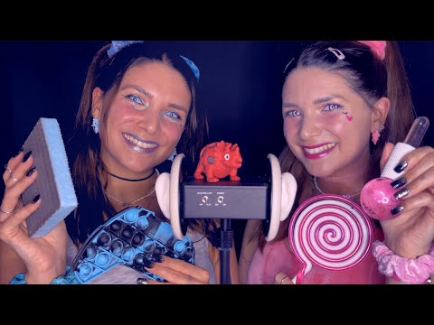 POV My Twin Sis Tries ASMR (again lul) Blue vs. Pink (German/Deutsch Roleplay, Personal Attention)