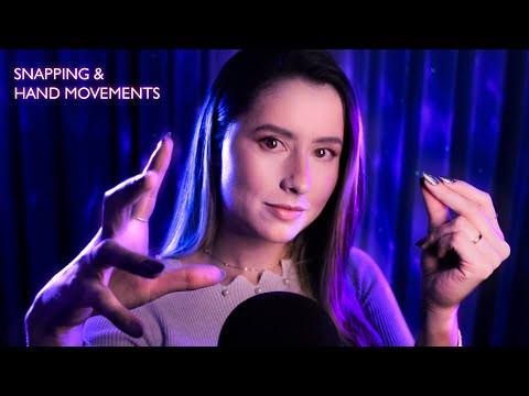 ASMR FAST SNAPPING and HAND MOVEMENTS around the mic ✨mouth sounds and whispering