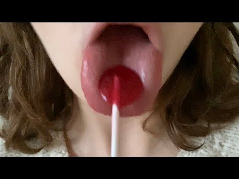 asmr ~ sucking a lollipop (mouth sounds, slurping, kisses)