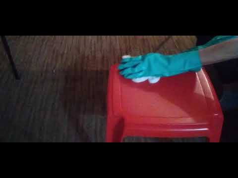 Cleaning Kids Table ASMR , Water Sounds, Sponge Wiping, And Papertowel Drying