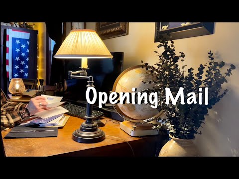 ASMR Opening mail (No talking only) Letter opening, cellophane crinkles, ripping & organizing.