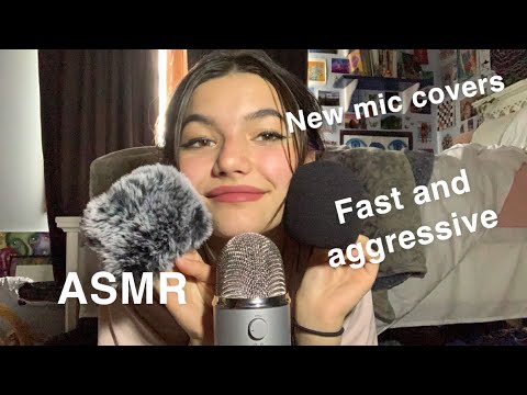 ASMR | fast and aggressive trying out my new mic covers!! | mic pumping, gripping, etc (INTENSE)
