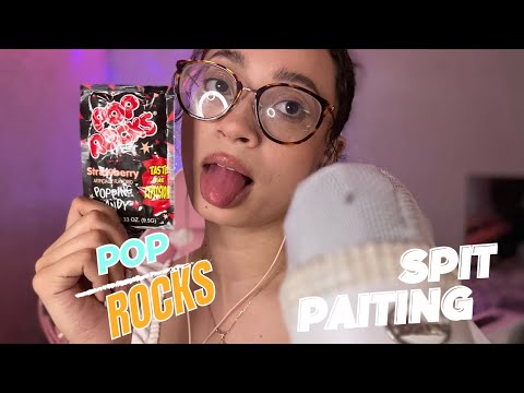 ASMR- I BET YOU WILl FALL ASLEEP SPIT PAINTING WITH POPROCKS✨