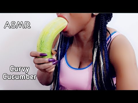ASMR - CURVY CUCUMBER | EATING CUCUMBER [eating sound]