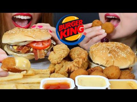 ASMR Burger King BACON ANGRY WHOPPER + CHEESY TOTS 버거킹 리얼사운드 먹방 | Kim&Liz ASMR