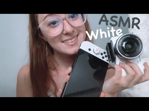 ASMR Tapping on white items!🤍🐇