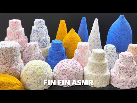 ASMR : Crumbling White Sand Mixed Colorful Stone #391
