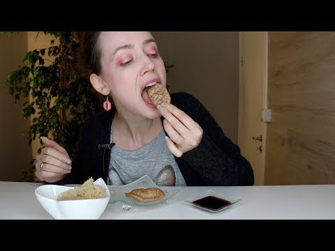 ASMR Whisper Eating Sounds | Dumplings & Sauerkraut