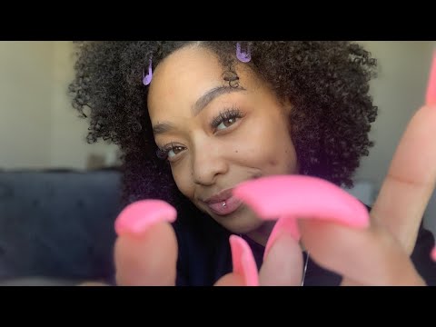 ASMR | tapping/touching your face 🦋 + (mouth sounds)
