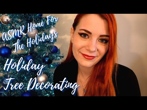 ASMR Home For The Holidays ~ Tree Decorating & Crackling Fire Ambience