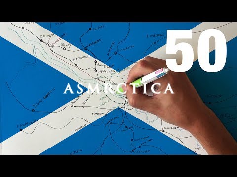 ASMR 1 Hour Drawing Map of Glasgow Public Transportation System | Binaural Soft Spoken