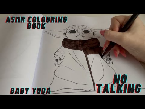 ASMR Colouring Book Baby Yoda (The Mandalorian) (No Talking)