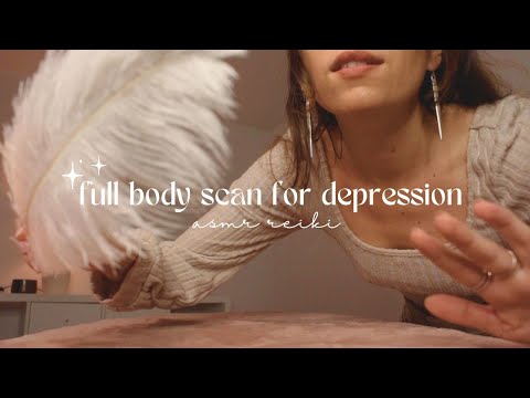 full body scan ASMR REIKI for depression | cord cutting, chakra balancing, humming, affirmations