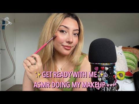 ASMR GET READY WITH ME 💗 ~raw & unedited makeup triggers~ | Whispered