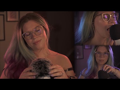 ASMR | Fluffy Mic, Mic Scratching, AND Mic Licking.. Oh My!  More Layers = More Tingles