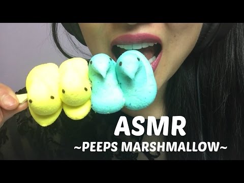 ASMR PEEPS MARSHMALLOW NO TALKING (STICKY MOUTH EATING SOUND) | SAS-ASMR